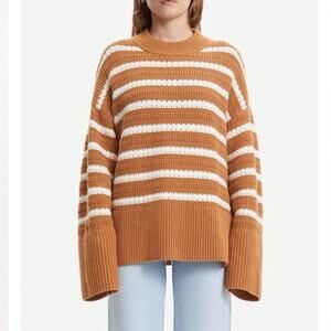 Samsoe Samsoe Raili Crew Neck Oversized Chunky Striped Pullover Sweater